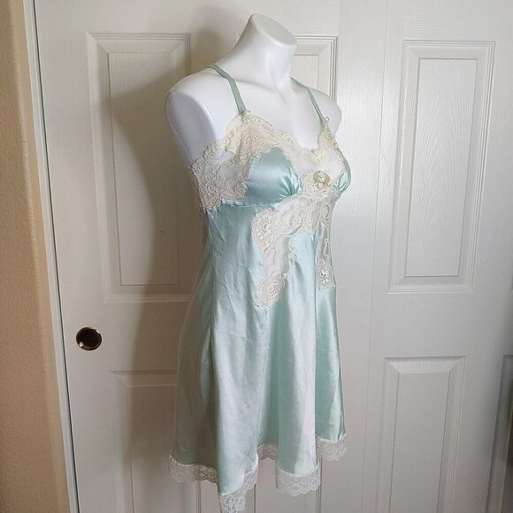 90s vintage Christian Dior lace satin babydoll chemise sz M - Picture 3 of 10